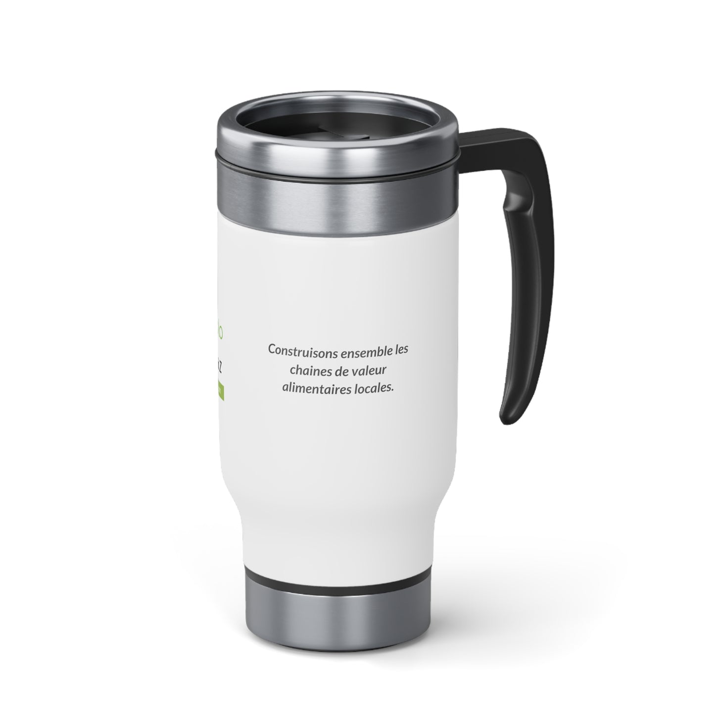 Tasse de voyage en acier inoxydable avec poignée, 14 oz