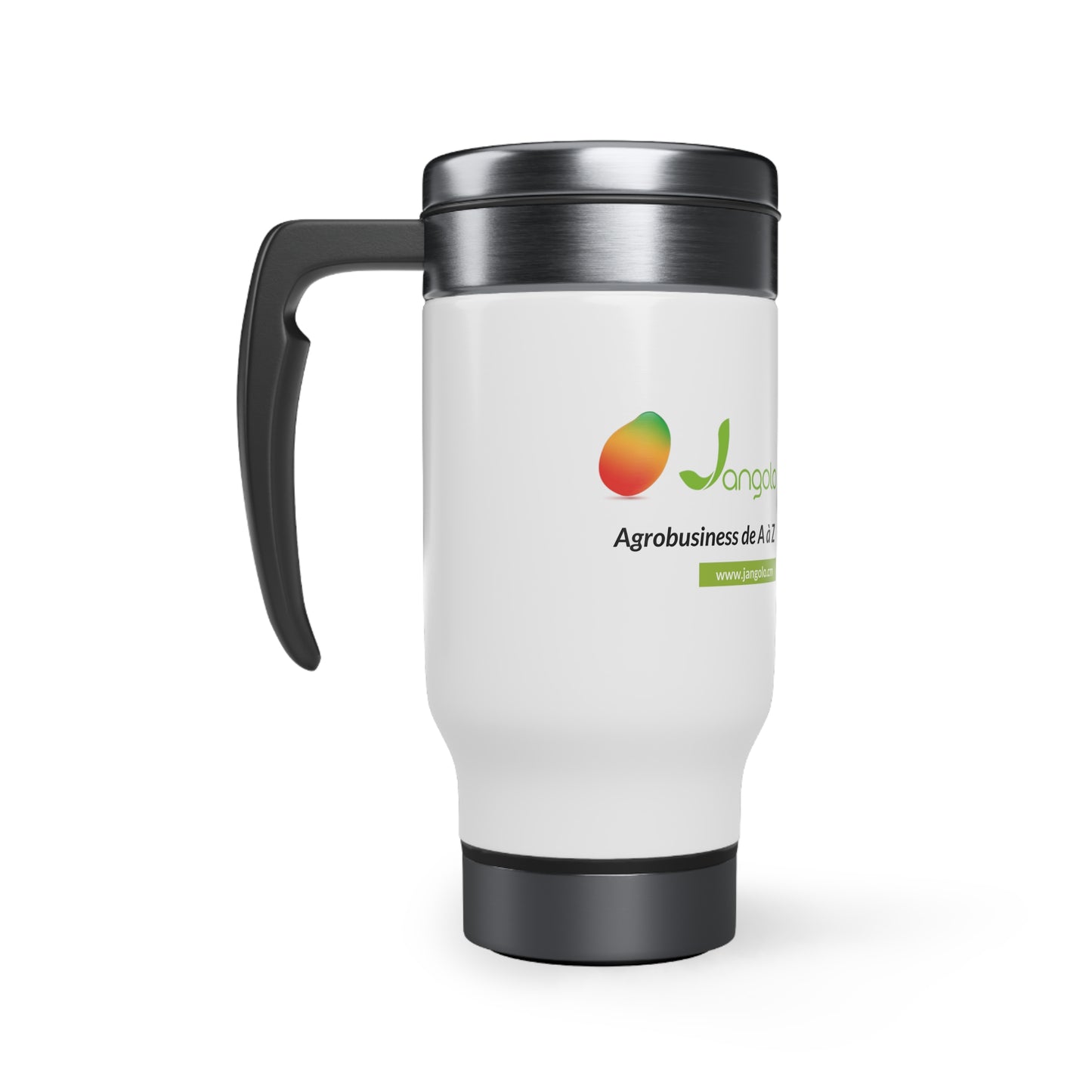Tasse de voyage en acier inoxydable avec poignée, 14 oz