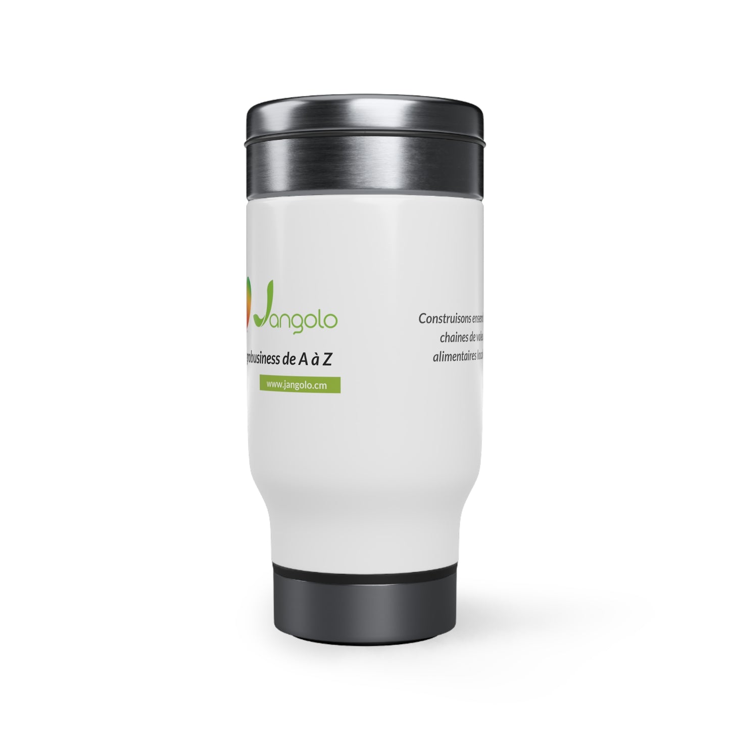Tasse de voyage en acier inoxydable avec poignée, 14 oz